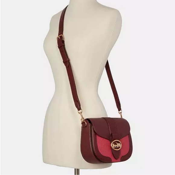 Coach Georgie Saddle Bag In Colorblock #C3596 - Picture 4 of 5